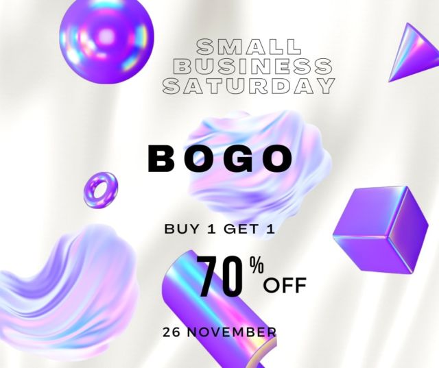 Small Business Saturday 

Biggest Sale of the Year!

All in house products are Buy 1 Get 1 70% off eqaul or less value.  Any new or added on Services 15% to 40% off.
One Day Only!  512-281-4247